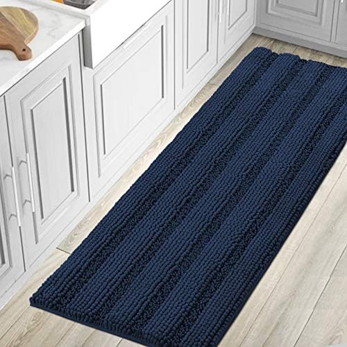 H.VERSAILTEX Bathroom Rugs Bath Mat Runner Rug Non Slip Kitchen Rug Extra Long Bath Rug Runners Oversized 59" x 20" Absorbent Washable Dry Fast Plush Area Rug for Bathroom/Bedroom - Navy by HVERSAILTEX