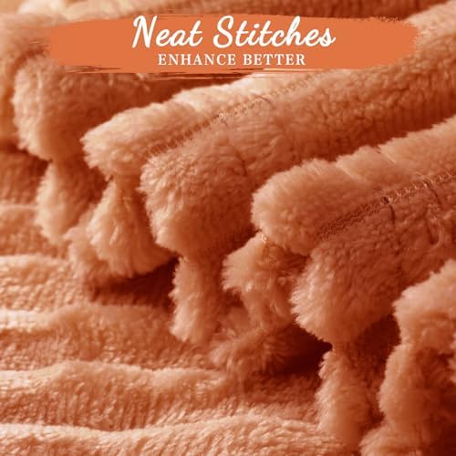 Buryeah 6 Pcs Flannel Blankets Bulk,Fall Outdoor Wedding, Orange - Image 3