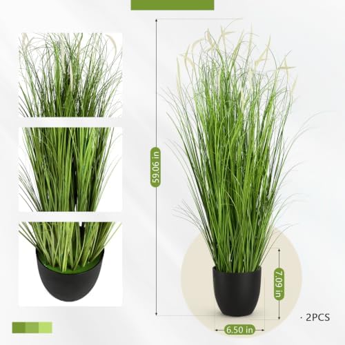 2-Pack 5FT Artificial Plants with Pot - Image 2