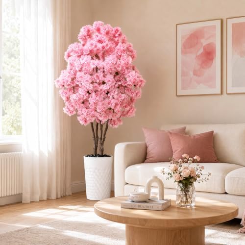Artificial Cherry Blossom Tree 5FT, Fake Flowers Blooming Tree - Image 2