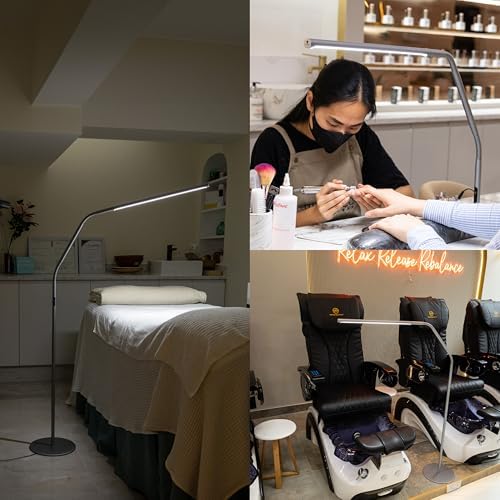 daylight Slimline 4 LED Floor Lamp - 6,000K, 3,200 Lux, 4 Brightness Levels, USB-C Port for Fast Charging - Sleek Design, Anti-Glare Shade, Flexible Height Adjustment - Ice Grey - Image 4