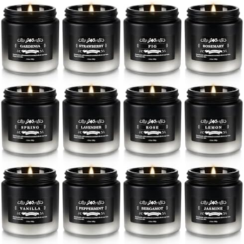 YOROXRG Scented Candles Gifts Set 12 Pack Soy Wax Travel Tin Jar Candles for Home 3.05 OZ for Mom for Christmas, Birthday, Thanksgiving, Mother's Day(Gradient Color) by YOROXRG