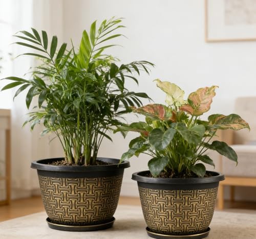 Nooulap 10 Inch 4 Pack Flower Pots for Outdoor - Image 4