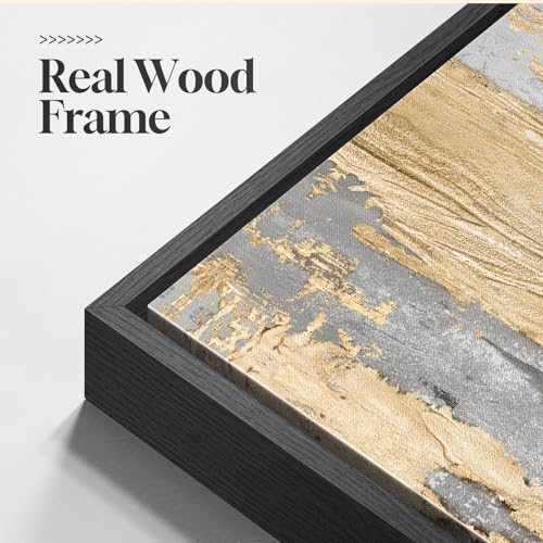 Large Framed Elegant Black White Gold Wall Art for Living Room, 24x36 In - Image 6