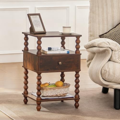 AWASEN Night Stand, Mid Century Nightstand with Drawer, Bed Side Table by AWASEN