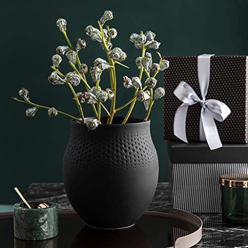 Villeroy & Boch Collier Noir Large Vase : Perle, 6.5 in, Premium Porcelain, Black - Image 2