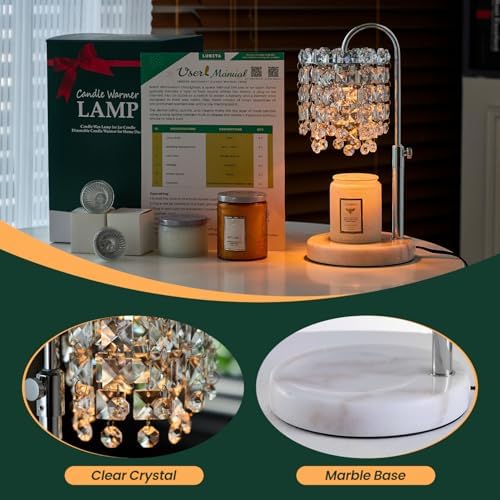 Candle Warmer Lamp with Timer Dimmer Adjustable Height for New Home Bedroom,Vintage Home Decor for Scented JaR 3 Bulbs for New Home Decor, Women Mom Christmas Birthday Gifts, Silver (Silver) - Image 2