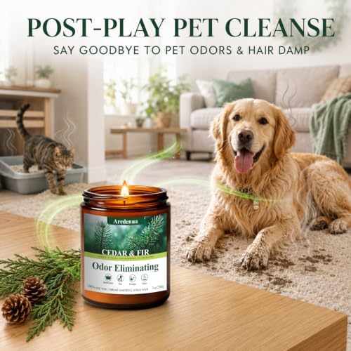Cedar & Fir Odor Eliminating Candles | Eliminates 95% of Pet, Smoke, Food, and Other Smells – 7 oz Soy Candle for Home Scented - Balsam Cedar Scented Candles for Forest Fresh & Winter Holiday Gifts - Image 5