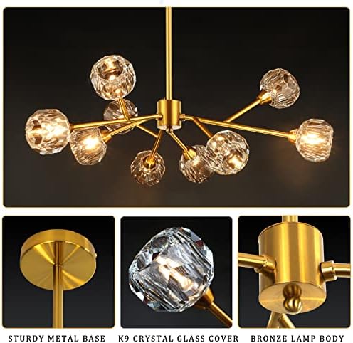 Weesalife Sputnik Chandeliers for Dining Room，9 Lights D30 Inch - Image 5