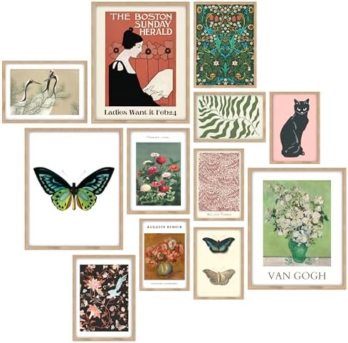 97 Decor Eclectic Wall Decor - Vintage Boho Wall Art Prints, Retro Maximalist Aesthetic Pictures, Gallery Prints Funky Eclectic Posters for Bedroom Home Dorm Decorations (Unframed) by 97Decor