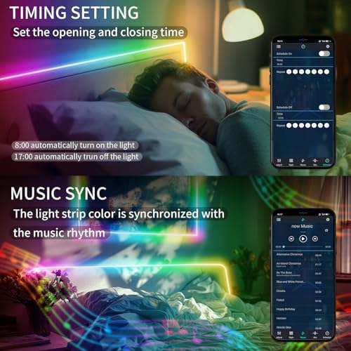 20FT LED Strip Lights COB Smart IC, 24V Color Changing RGB LED Lights - Image 5