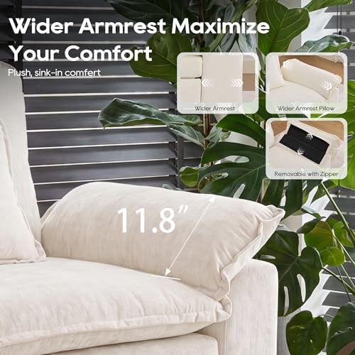 URRED Oversized Modular Sectional Sofa，White：122" U Shaped - Image 6