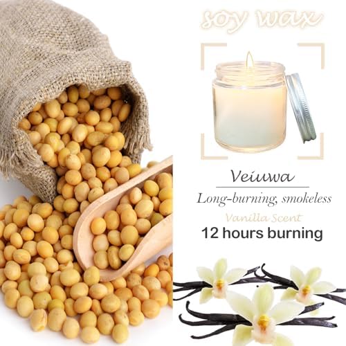 12 Pcs 4 Oz Mini Soy Candles,Vanilla Scented,Aromatherapy Candle,Bulk Candle Set，Great Stress Relieving Scented Candles for Girls as a Gift for Birthdays, Weddings and More! - Image 3