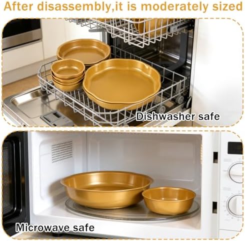 9 Cluster Charcuterie Bowls Gold Decorative Round Serving Bowls Irregular Elegant Snack Tray Compote Appetizer Platter for Entertaining Centerpiece Home Kitchen Decor Wedding Gift - Image 5