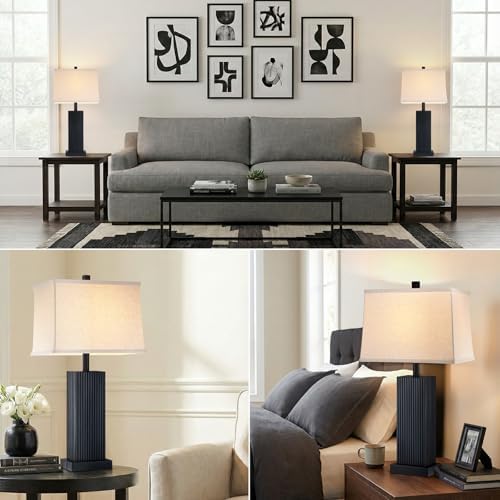 Lovlast 27.5" Black Modern Table Lamps Set of 2 for Bedroom Living Room - Image 6