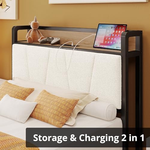 LIKIMIO XL Twin Size Bed Frame with Storage Headboard and Charging Station - Image 3