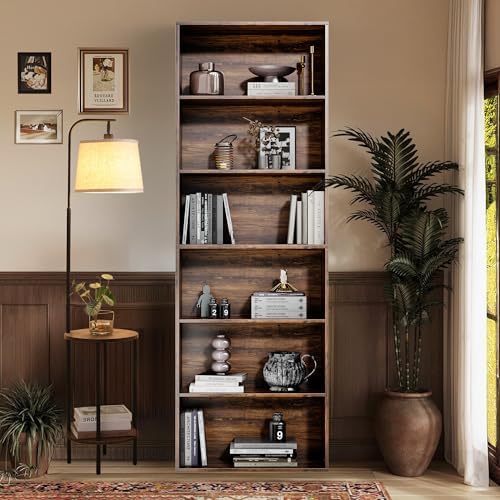 GRUSIGN 71" Tall 6-Tier Bookshelf, Large Open Display Bookcase with Ample Storage, Floor Standing Book Shelf for Living Room, Home Office, Bed Room, Brown - Image 3