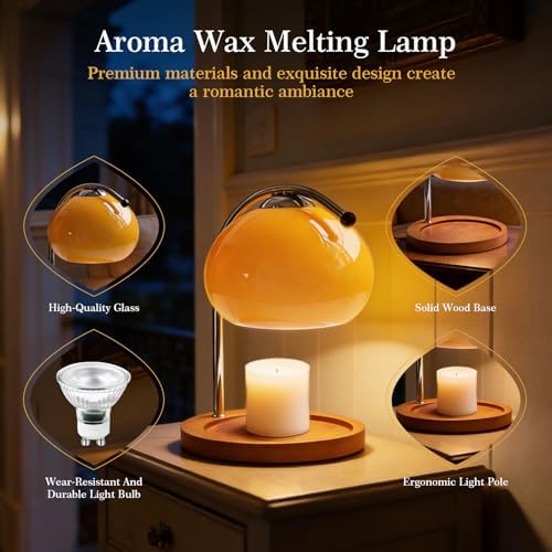 Topyond Candle Warmer Melting Lamp, Wax Melting Table Lamp，Yellow - Image 3