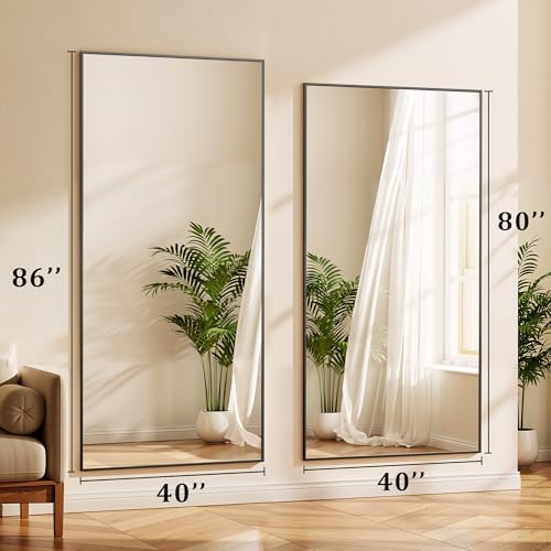 BEAUTYPEAK 80"x40" Rectangle Full Body Floor Mirrors, Full Length Mirror - Image 5