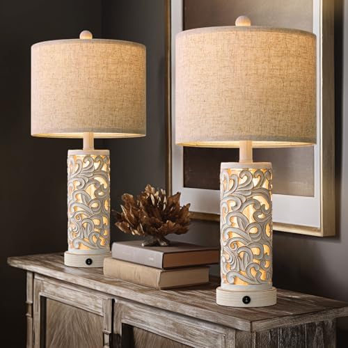 OYEARS 22'' Table Lamp Set of 2 for Living Room,Farmhouse Lamp for Bedroom - Image 6