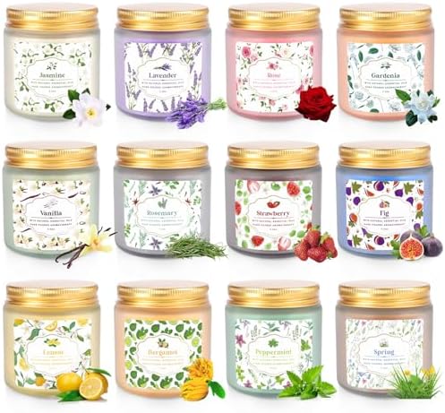 YOROXRG 12 Pack Scented Candles with Added Natural Essential Oils, 3.05oz, Suitable for Various Festivals, Parties, Yoga, and Home Scene - Image 2