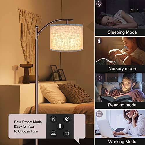 Floor Lamp for Living Room, 4 Color Temperature LED Floor Lamp with Remote Control & Foot Switch, LED Bulb Included, Modern Standing Lamp for Bedroom, Study Room, Office - Oil Rubbed Bronze - Image 5