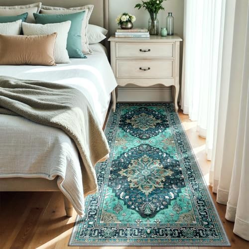 RELEANY Washable Area Rug, Runner 3'x6', Teal - Image 2