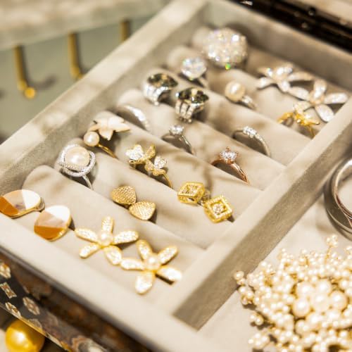 High End Glass Jewelry Box for Women, 5 Layer, Brown - Image 6