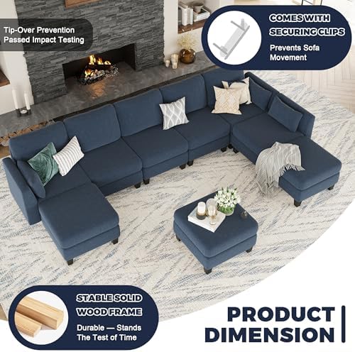 Modular Sectional Sofa 6 Seaters Modular Sleeper Sofa Couch - Image 5