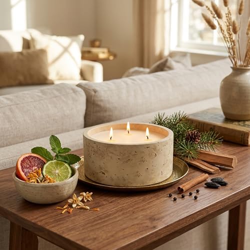 5-Wick Scented Candle-American Sandalwood,Soy Coconut Wax Blend Candle with Acacia Wood Lid,44oz Large Candle,55-Hour Long Burning,Aromatherapy Candle for Home Decor - Image 4