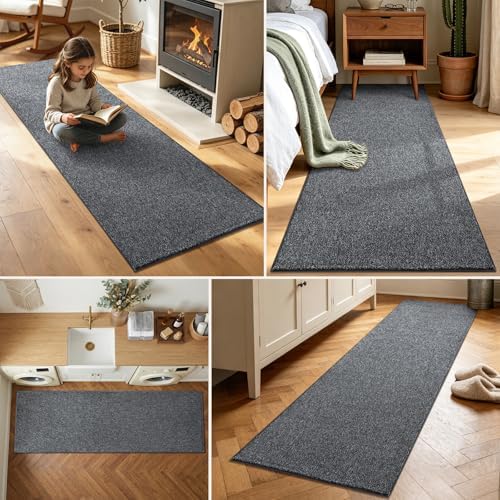 2x8 Black/White Runner Rug Washable Non-Slip for Kitchen Hallway Bathroom - Image 3