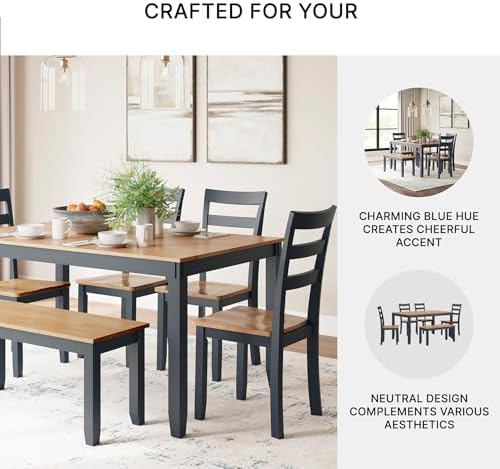 Signature Design by Ashley Gesthaven 6-Piece Dining Table Set, Blue - Image 5