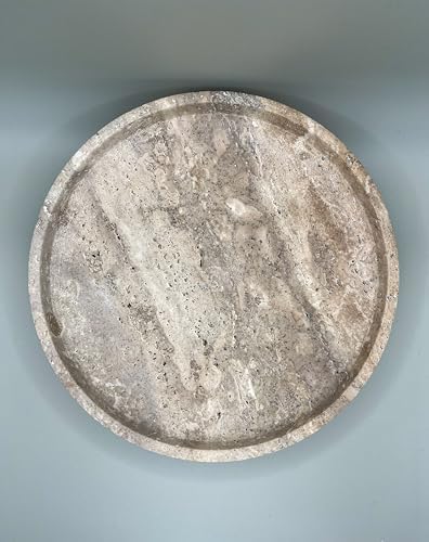Crafters Stone Decorative Bowl Round Catchall Tray – Handmade Natural Stone Bowl (10”) – Storage Bowl/Decorative Bowl Modern Tray for Entryway Keys, Jewelry, Vanity, Coffee Table Decor (Beigge) - Image 7