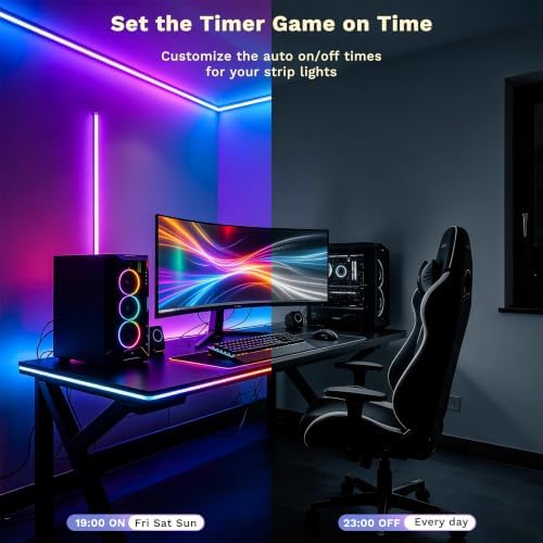 MIWISE LED Strip Lights,RGB Smart IC COB LED Strip Light Color Chasing,24ft Multicolor Flexible LED Tape Light,Music Sync with APP Control,Addressable DIY 16M Colors,for Cabinet,Bedroom,Party Decor - Image 5