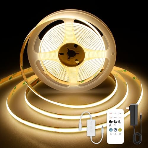 COB LED Strip Lights 9.84ft, 3000K Warm White LED Light Strip, DC24V Tape Light, CRI93+, Bluetooth App Control, Dimmable LED Strips for Bedroom,Cabinet,Living Room. by AUZIWECOBLEDStripLights