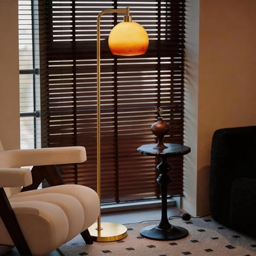 67" Soft Glow Art Deco Glass Floor Lamp Includes E26 Bulb by Unknown