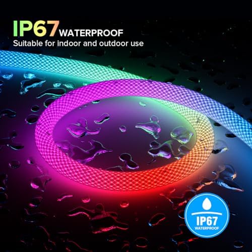 BTF-LIGHTING 16.4FT WS2812B IC RGB Addressable Neon Rope Strip IP67 DC5V - Image 3