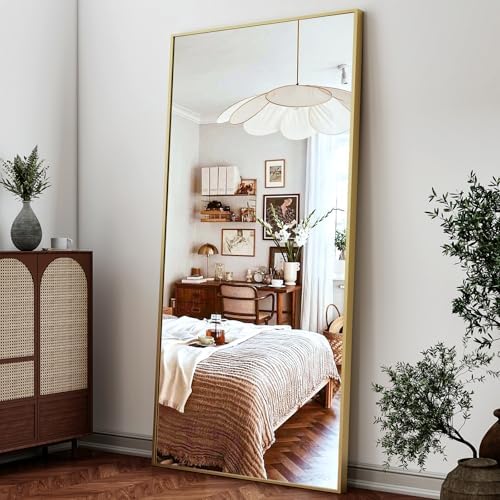 Easly 26"x71" Full Length Mirror, Adjustable Standing/Wall Mounted Floor Mirror for Bedroom, Living Room, Entryway, Large Gold Leaning Mirror with Shatterproof Glass - Image 2