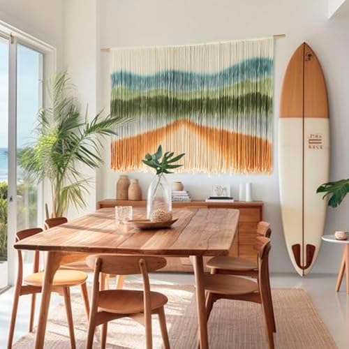 IOWER Macrame Wall Hanging Dip Dyed Mountain Wall Art Fiber 57" W*35" L - Image 4