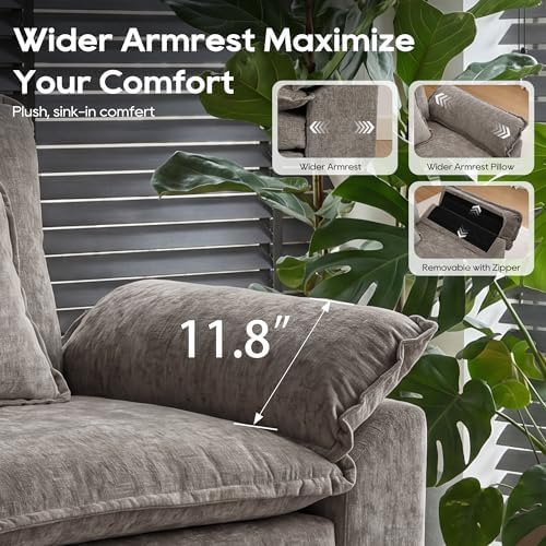 URRED Oversized Modular Sectional Sofa，Gray：157" U Shaped - Image 6