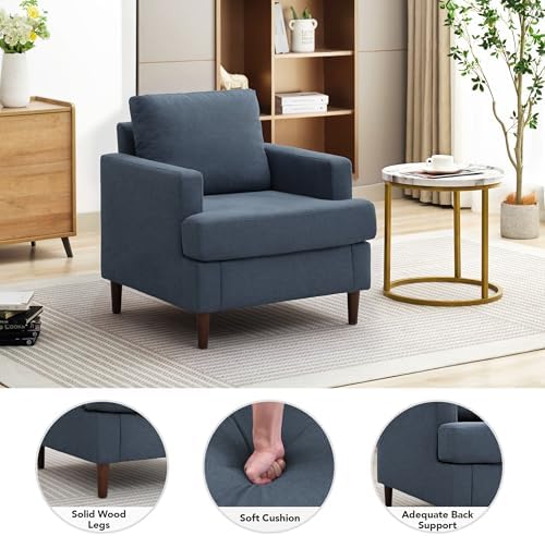 Weture Mid-Century Accent Chair, Blue Grey Armchair Living Room Chairs - Image 4