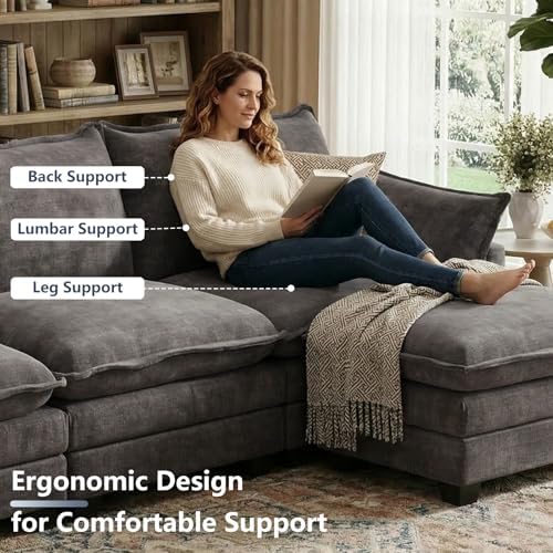 U Shaped Modular Sectional Couch, Comfy Sofa for Living Room - Image 6