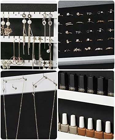SONGMICS Lockable Jewelry Cabinet Armoire with Mirror, Wall-Mounted - Image 6