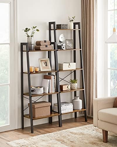 VASAGLE Ladder Shelf, Bookcase Book Shelf, Storage Shelves, 5-Tier, 22In - Image 4