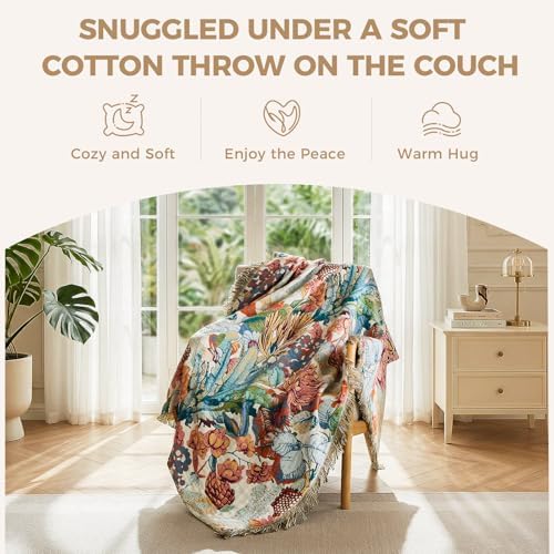 LUTBM Boho Throw Blanket for Couch 50"x60", Cotton Decorative Bed Throw - Image 5