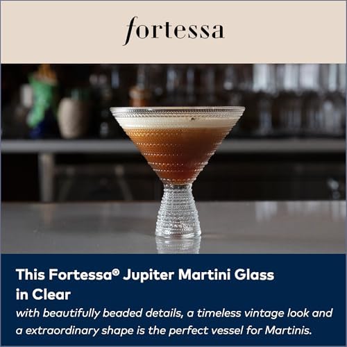 Fortessa Jupiter Beaded Hobnail Glass, 11.5 Ounce Martini (Set of 4), Clear - Image 3