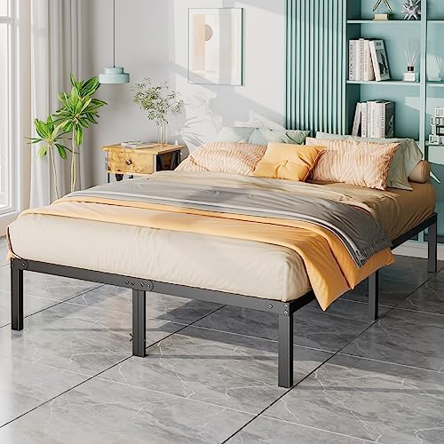 Sweetcrispy Full Bed Frame - 14 Inch Metal Platform Bed Frames for Full Size with Storage Space Under Frame, Sturdy Steel Slat Support, No Box Spring Needed - Image 7