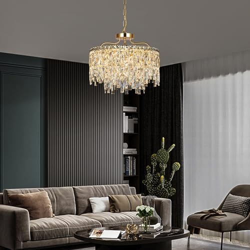 Modern 18" 6-Lights Modern Gold Crystal Chandeliers for Dining Room - Image 3