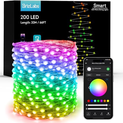 BrizLabs Smart RGB Fairy Lights, 66 ft 200 LED Alexa/Google Home Compatible by BrizLabs