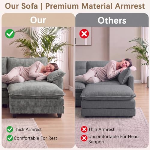 Homall 158.6" U-Shaped Cloud Couch, Modular Sectional Sofa for Living Room - Image 4